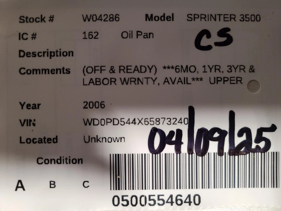 Used Engine Oil Pan fits: 2006 Dodge Sprinter 3500  Grade A - Image 3 of 4