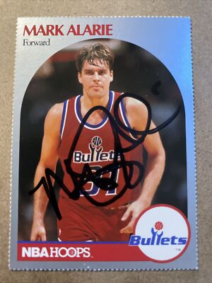 Mark Alarie 1990-91 Hoops Team Night AUTOGRAPHED Card - Washington Bullets