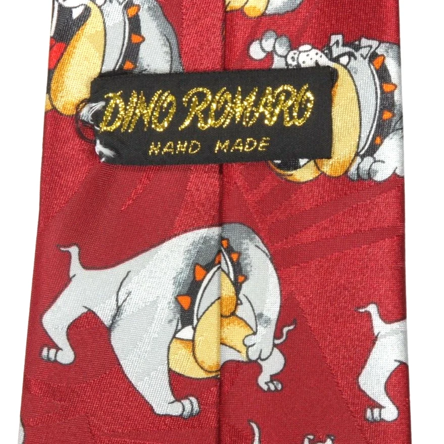 Corbata de cuello roja Bulldog Butch cómica gruñido ataque perro en el cuello para hombre Foto 3 de 3