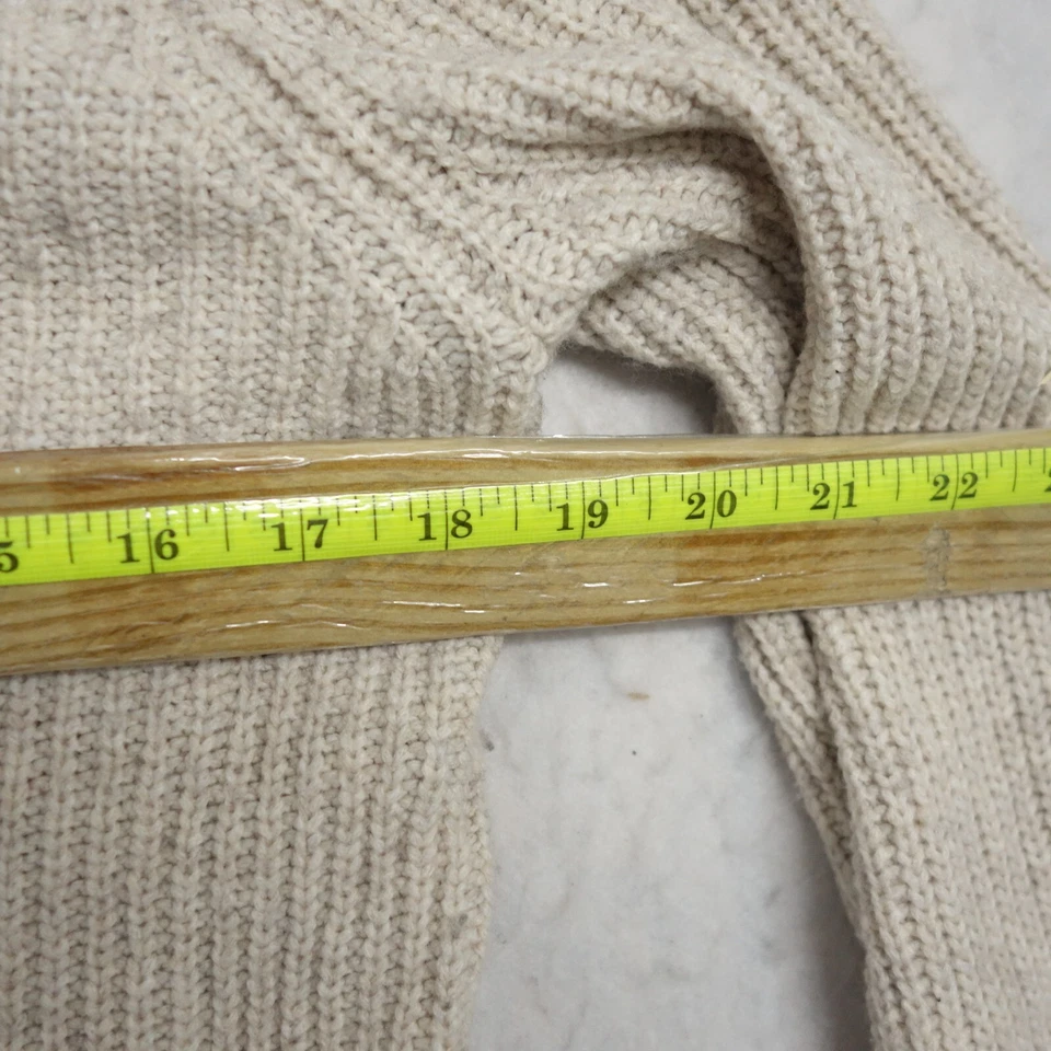 Suéter Tommy Bahama Mujer Mediano Crema Acanalado Cuello Redondo Cuentas Acento Floral Foto 3 de 4