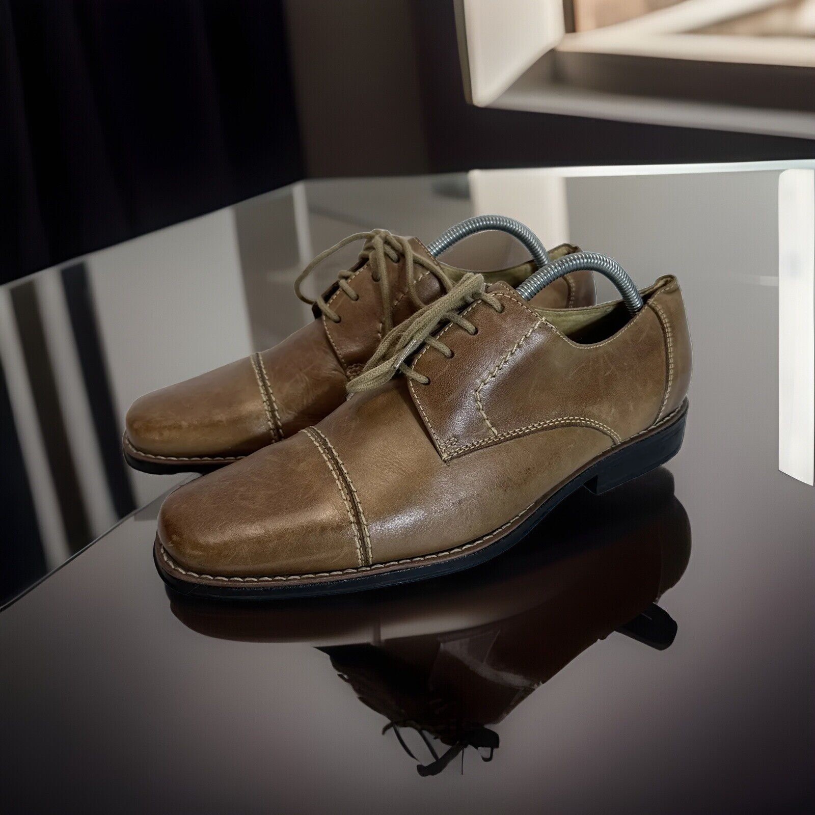 SAOLA Scarpe sociali Sandro Moscoloni Brown Wade da uomo Derby Oxford taglia 9 5 larghe EEE