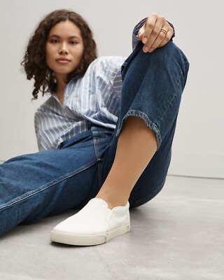 Everlane Unisex White The Forever Slip On Skater Sneaker  display picture 3