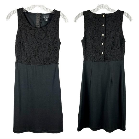 Nicole Miller Womens Black Lace Cocktail Dress Sleeveless Pearl Button size 0 | eBay Nicole Miller Womens Black Lace Cocktail Dress Sleeveless Pearl Button size 0 | eBay
