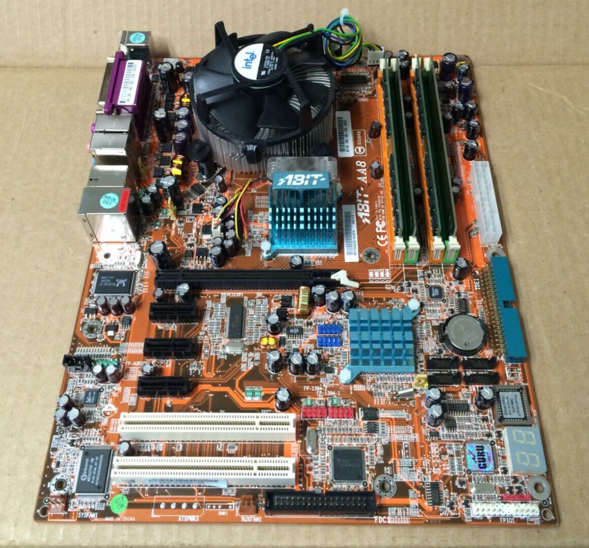 ABIT AA8 socket 775 Motherboard W/Intel Pentium 4 @3.2GHz CPU/3GB