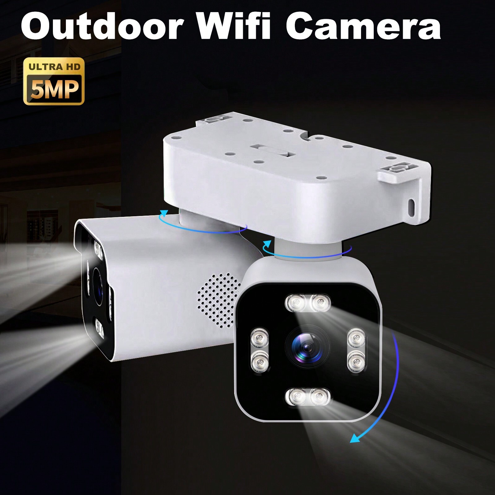 1PCS Dual Bullet Surveillance Cameras, Home Cameras Indoor And Outdoor Wireless,