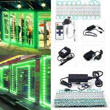 Green 5050 SMD 3 LED Module Light For Store Front Window Sign Lamp +Remote+Power