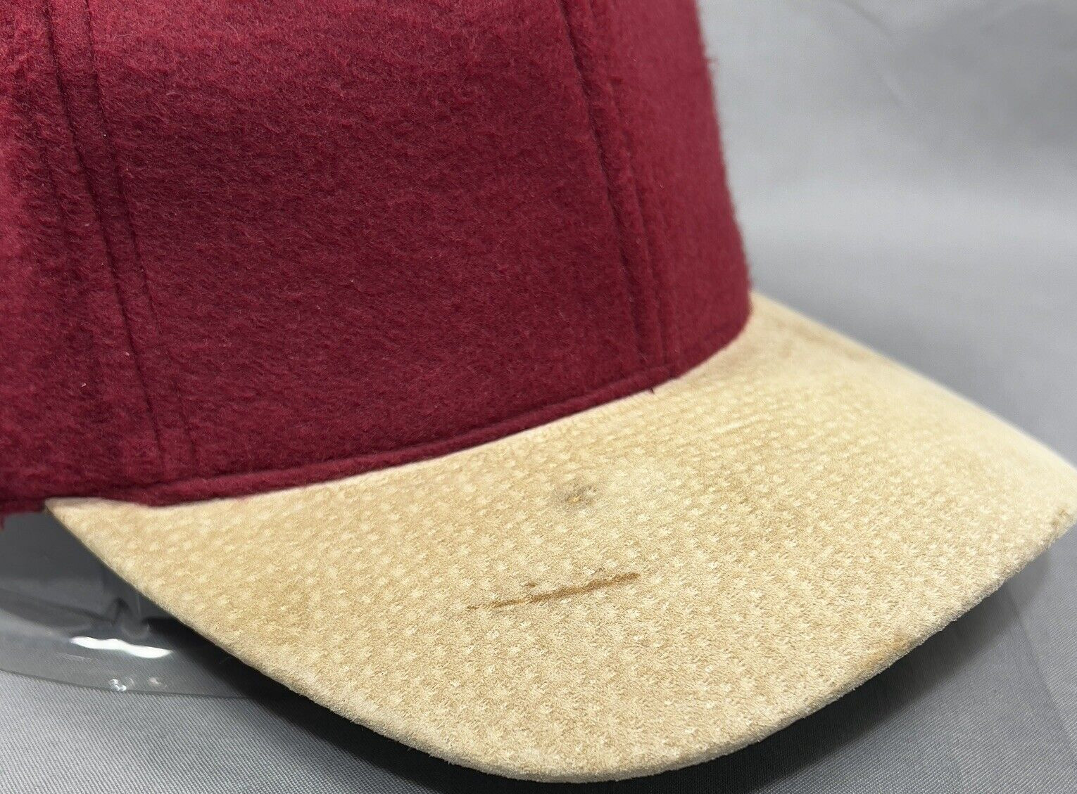 Vtg KC Cap Blank Plain Solid Strap Back Hat Burgu… - image 9