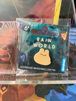 Rain World Gourmand Slug Cat Marshmellow Mini Enamel Pin Coated Slugcat Figure