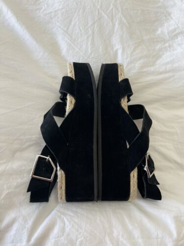 Rag & Bone | Women’s SZ 39 (9) Suede Leather Platform Espadrille Sandals Black - Picture 3 of 12
