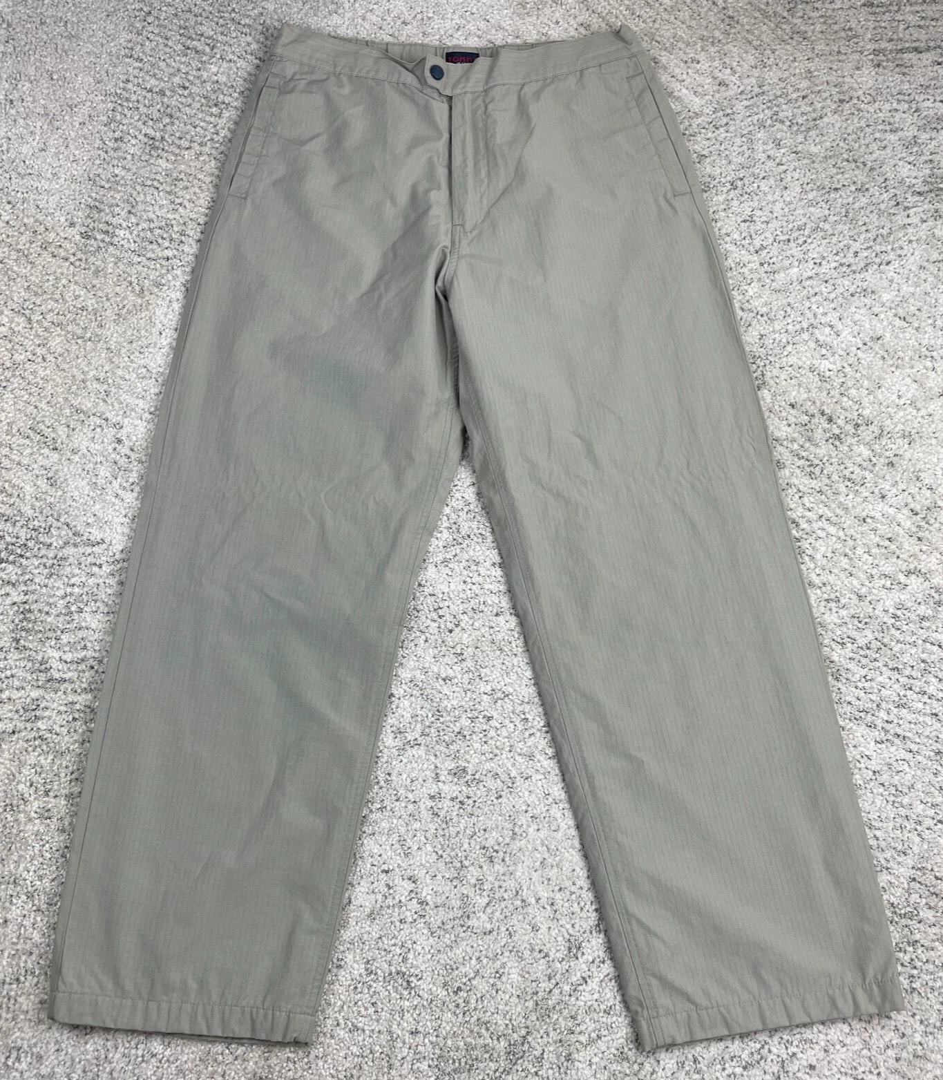 Tommy Hilfiger Pants Mens Large Ripstop Baggy Wide Leg Skater Elastic Waist Rain