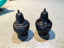 Weidlich Bros Silverplate Repoussè Design Ornate Flower Pattern Salt & Pepper