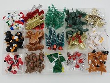 141 Piece Display Tray Merry Christmas Cake Decorations cupcake toppers JOB LOT 