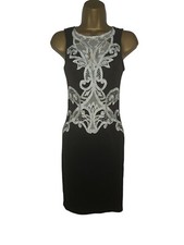 Lipsy Black White Lace Trim Sleeveless Dress Size 6 Uk