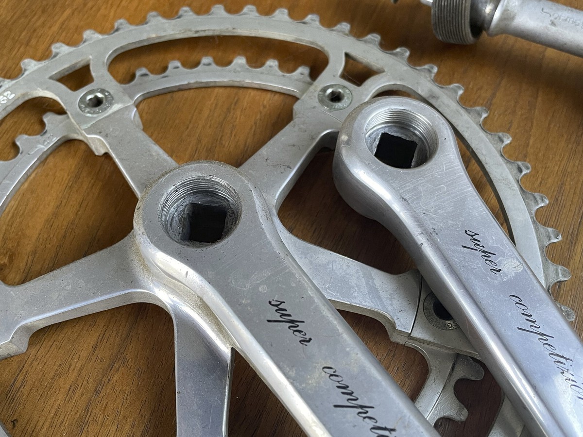 Vintage Ofmega Super Competizione Strada Road Crankset 170mm Vintage Ofmega Super Competizione Strada Road Crankset 170mm