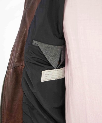 $1,495 ELEVENTY - Distressed LEATHER Aviator/Bomber Jacket (Brunello Cucinelli)- - Picture 12 of 12