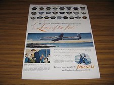 1953 Print Ad Douglas DC-6B Airplane & Jet Skyray Interceptors Aircraft Carriers