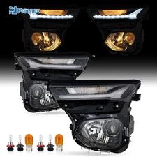 LH+RH Pair Headlights for 2021-2023 Chevrolet Trailblazer LED DRL Halogen w Bulb