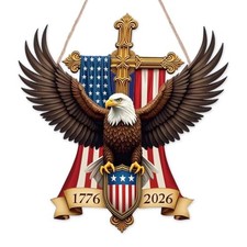 USA 250th Anniversary 4th of July Door Sign-Wooden Eagle Sign,USA 1776  2026