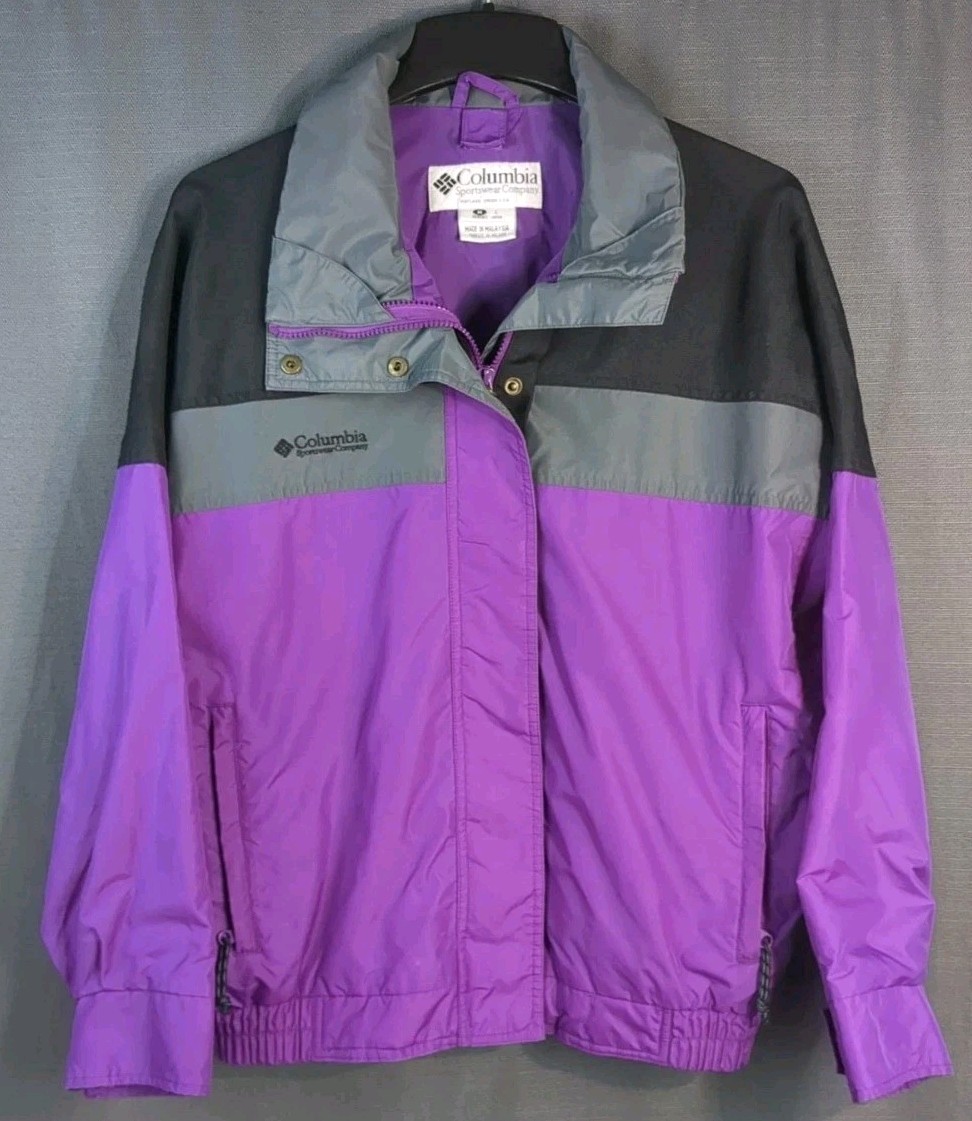 Vintage Columbia Bugaboo Outer Shell Jacket Women's Medium Purple Full Zip 90s