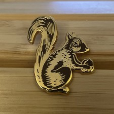 Squirrel With A Nut Gold And Brown Festive Fall Brooch