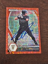 2021 Prizm Draft Red CJ RODRIGUEZ A's In-Person Signed AUTO Autographed