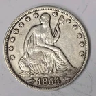 1854 w/ Arrows Seated Liberty Half Dollar XF Details