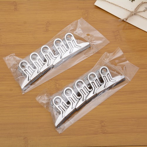 2 Count Stainless Steel Clip Food Sealing Safety Snack Bag Clips for Storage - Picture 4 of 12