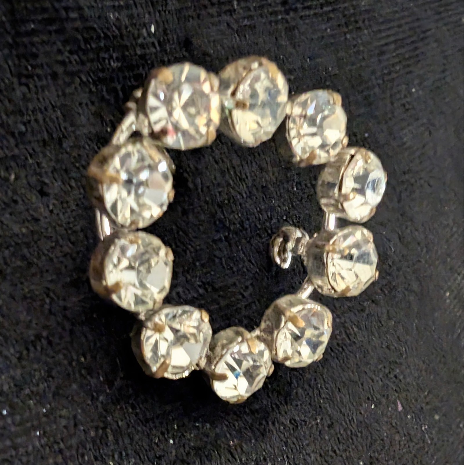 Vintage Paste Stone Brooch – Triangular Silver-To… - image 4