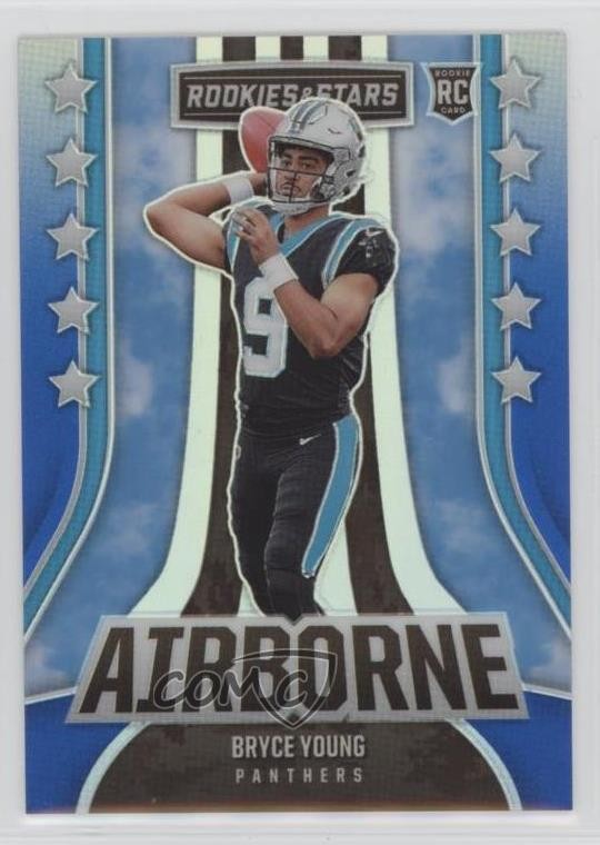 2023 Panini Rookies & Stars Airborne Blue Prizm 7/50 Bryce Young #AI-5 RC 11qd