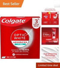 Optic White Advanced Hydrogen Peroxide Toothpaste Pack, Teeth Whitening Tooth...