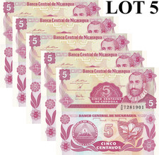 Nicaragua 5 Centavos ND 1991 P 168 UNC 1/20 Bundle Lot 5 pcs
