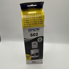 Epson 502 EcoTank Ink Black Ultra High Capacity Bottle 127 ml Genuine Sealed 