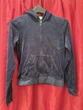 Juicy Couture Women  s Velour Hoodie Regal Blue Plain Y2K Vintage RARE 2012 NWT