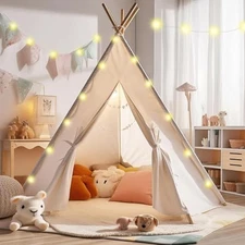 Kids Teepee Tent - Teepee Tent for Kids, Teepe for Toddlers 1-3 | TP Tent Beige