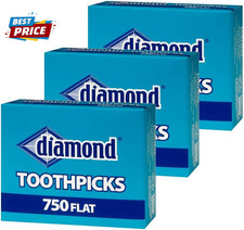 Flat Toothpicks 750Ct, 3 Pack