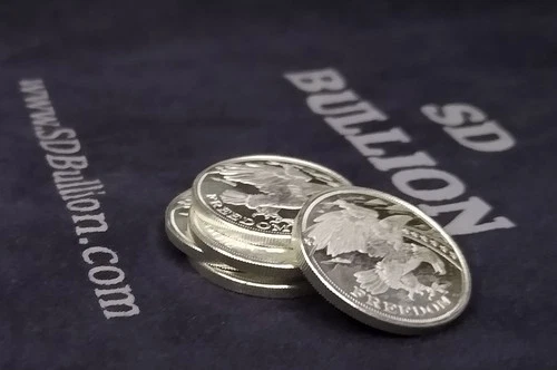 5x 1/10 oz .999 Silver Rounds SD Bullion Mini Stackers FREEDOM Eagle ½ oz