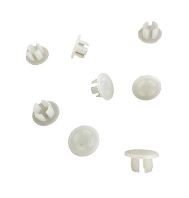 8 Pack Off White Plastic 3/8'' Hole Plugs HPW375