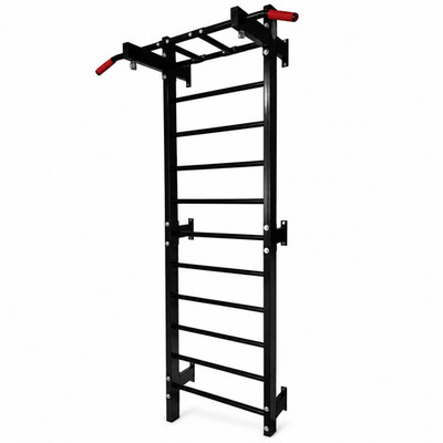 Wall Mounted Pull Up Bar, Steel-hardened Wood Swedish Ladder Wall Gym
