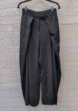 New Zara Wide Leg Pleated Pants Black Women's Size XS