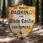 Vintage White Castle Porcelain Sign Buy Them By Sack Hamburger Krystal Gas Oil