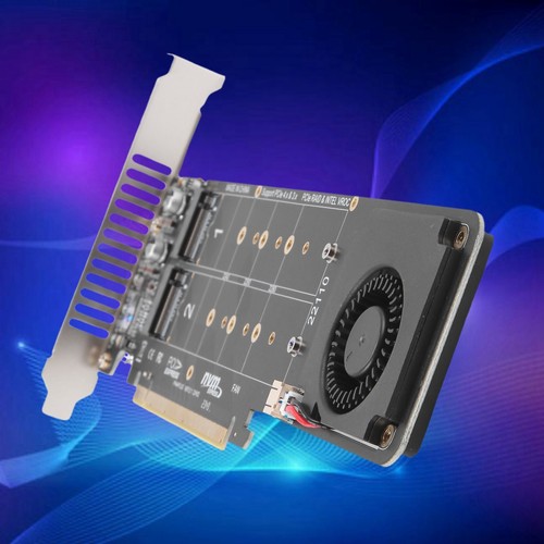 Carte adaptateur PCIeX16 vers M.2 M-Key NVMEx4SSD adaptateur d'extension de baie Spli8367 - Photo 6/10