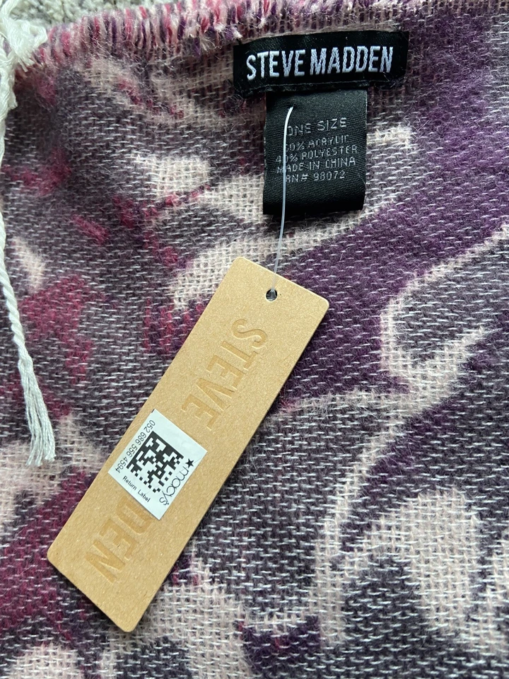 Steve Madden Mujer Logo Bufanda GT1000LT 76" L x 13" W Nuevo* Foto 3 de 4