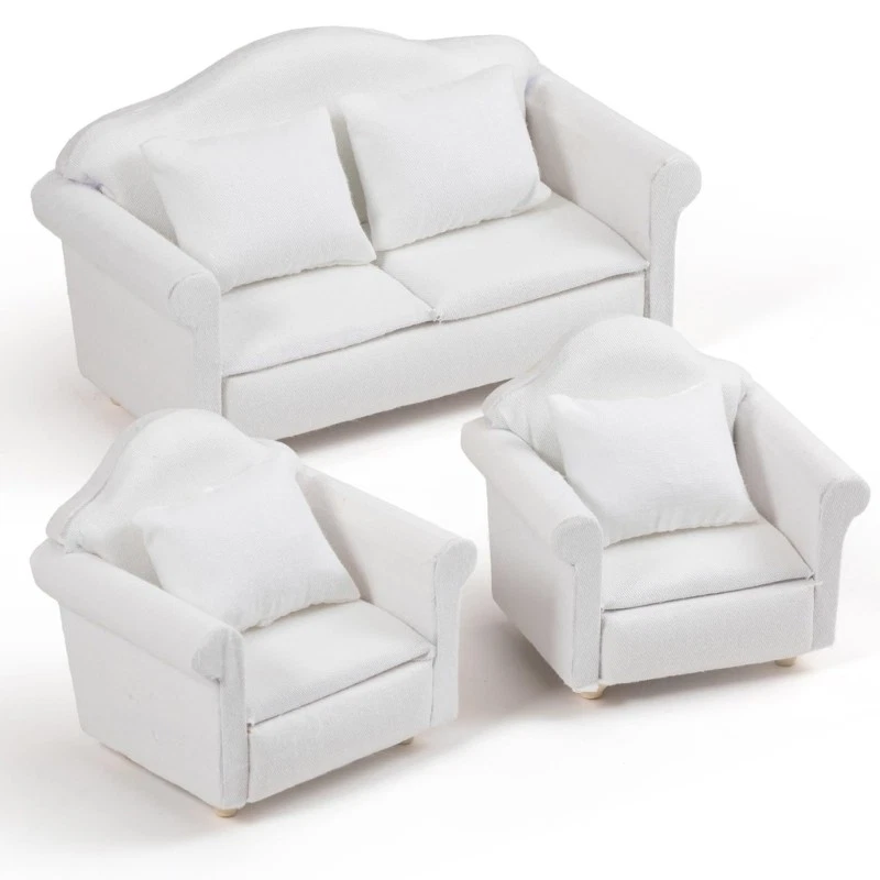 Miniature Fabric Sofa Set With Pillows Dollhouses Living Room Display Decoration
Opens in a new wind