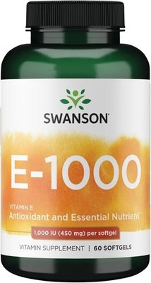 SWANSON, VITAMIN E-1000 IU Antioxidans Natural 60 Weichkapseln SUPER PREIS