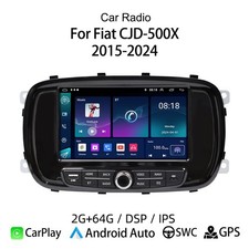 Radio Coche Inalámbrica CarPlay Android Auto GPS Tipo-C Para Fiat CJD-500X 2015-2024