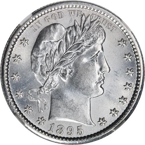 1895-S Barber Quarter NGC MS61 Great Eye Appeal Strong Strike