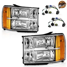 Weelmoto Pair Headlights For 2007-2013 Gmc Sierra 1500 2500hd 3500hd Wo Bulbs