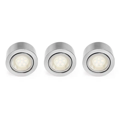 3 x Nordlux LED Möbel Einbauleuchten Mercur Stahl gebürstet IP44 3x 1,2W G4 warm - Bild 1 von 4