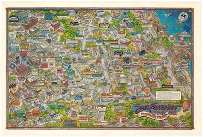 1988 City Graphics Pictorial Map View Potrero Hill, San Francisco , California