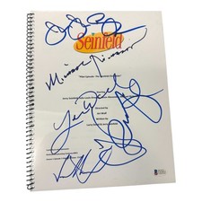 Seinfeld Cast 4 + LARRY DAVID Signed Autograph Pilot Full Script Beckett BAS LOA